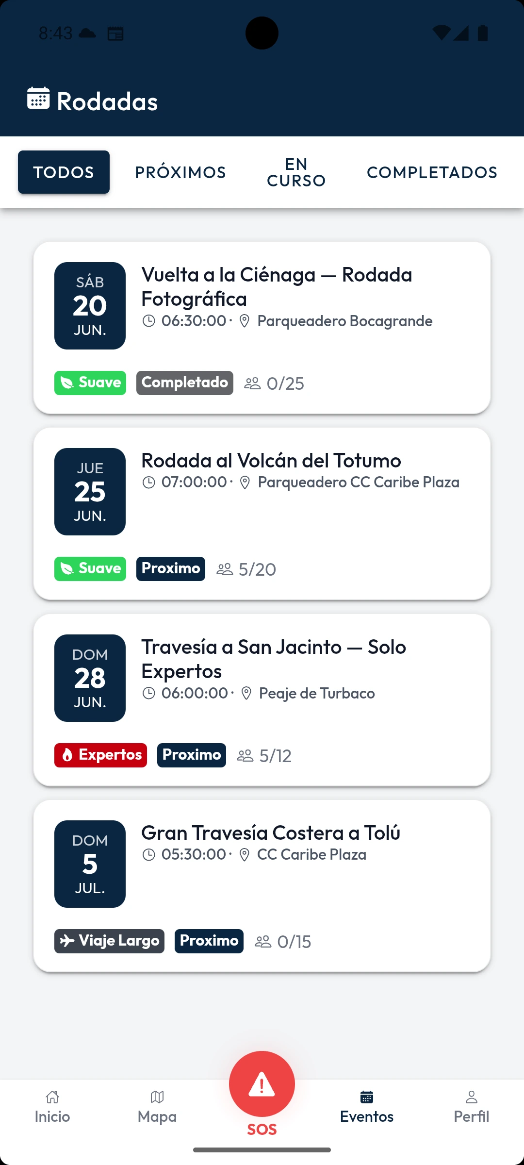 BikerOS App — Events & Rides
