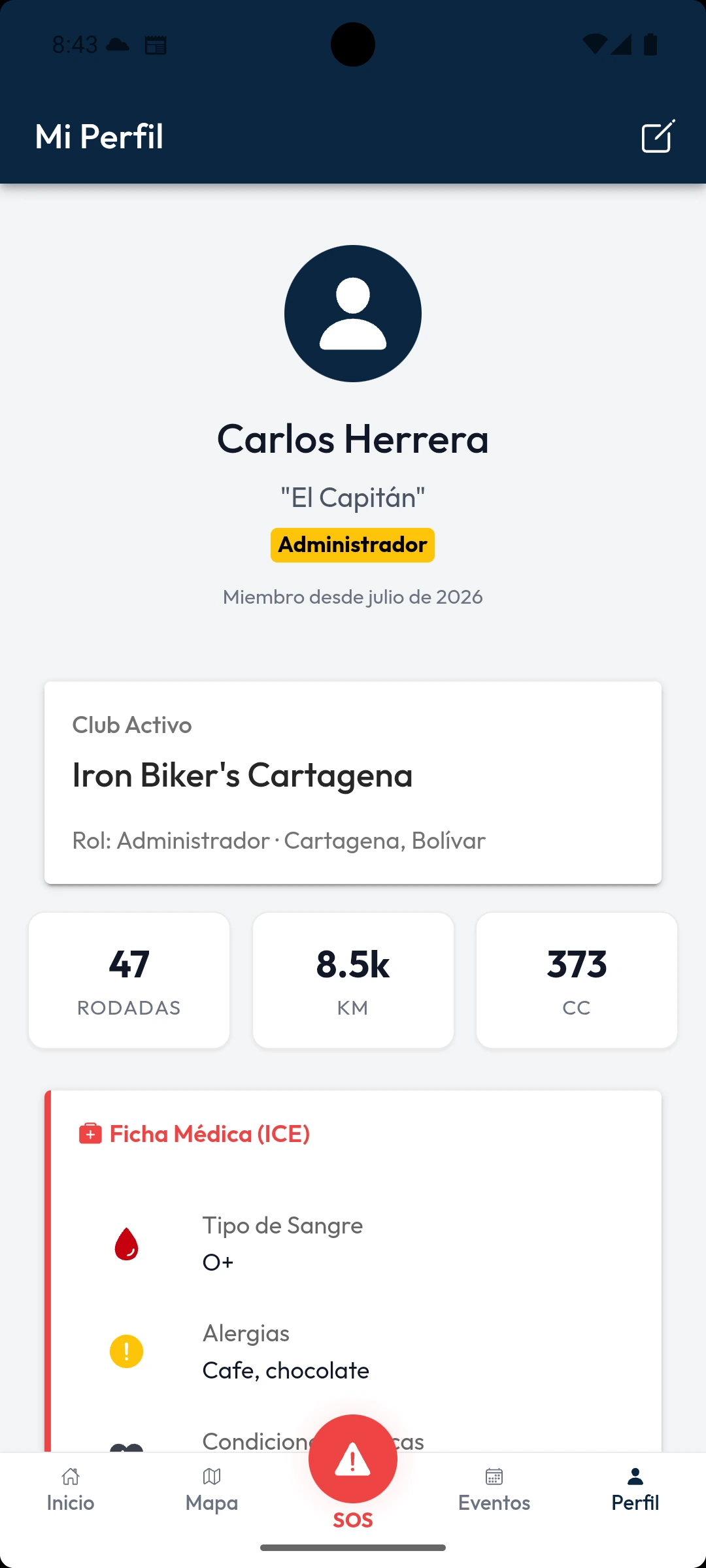 BikerOS App — Pilot Profile